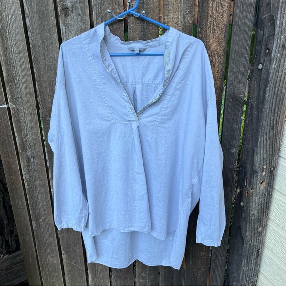 Uniqlo Lightweight 100% Cotton Polka Dot Henley Peasant Top Sz M - Picture 6 of 14